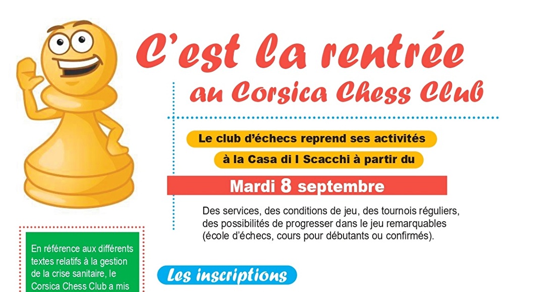 C'est la rentrée au Corsica Chess Club !