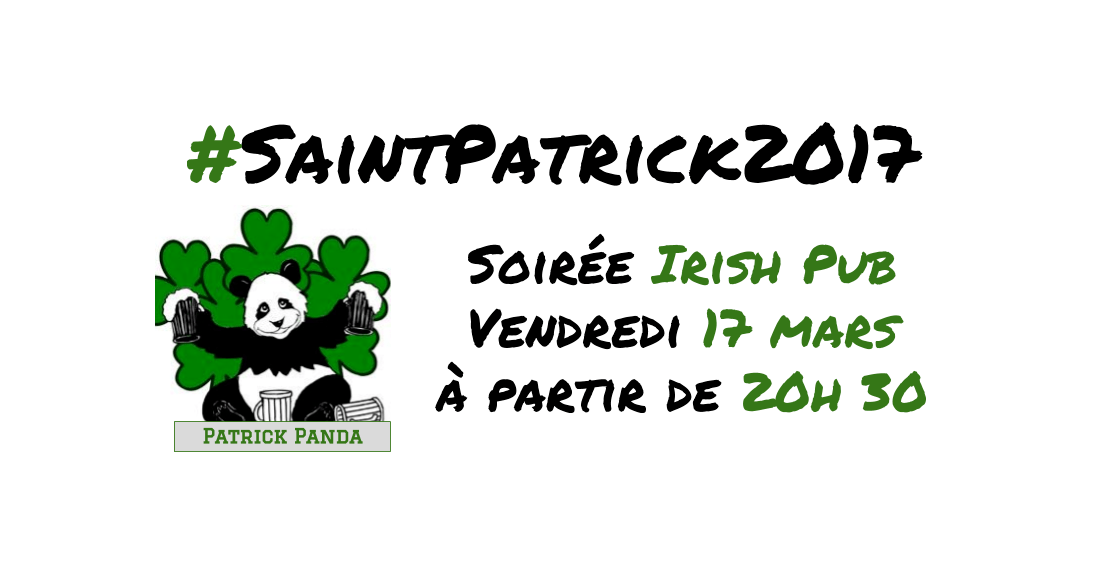 #SaintPatrick2017 | Soirée Irish Pub | Vendredi 17 mars