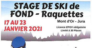 Un stage de ski de fond et raquettes est organisé par le CODEP EPGV38