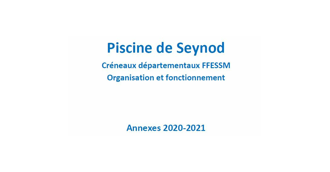 Rappel des consignes sanitaires - Piscine de Seynod – 2020/2021