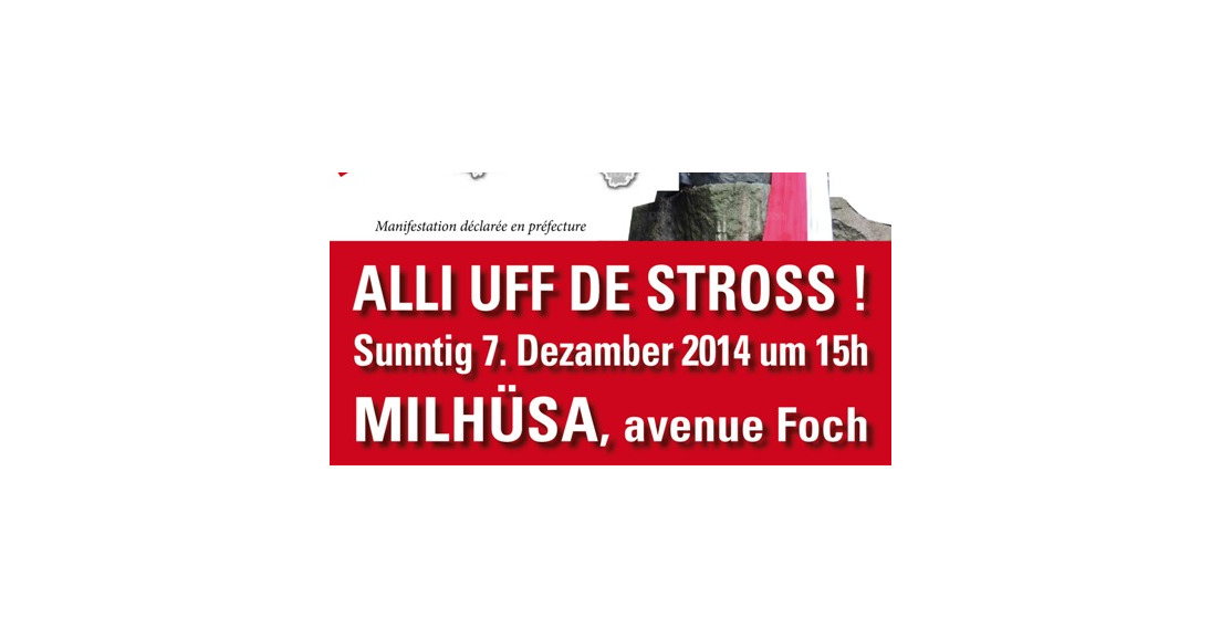 Manifestation ce dimanche 7 décembre, 15h00 à Mulhouse
