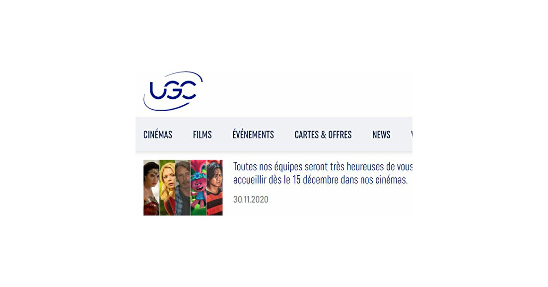 UGC VOUS ACCUEILLE LE 15 DECEMBRE
