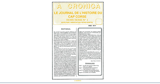 A Cronica Hors-série n°1 -1991 (7€)