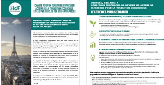 Charte pour les territoires franciliens de la transition écologique