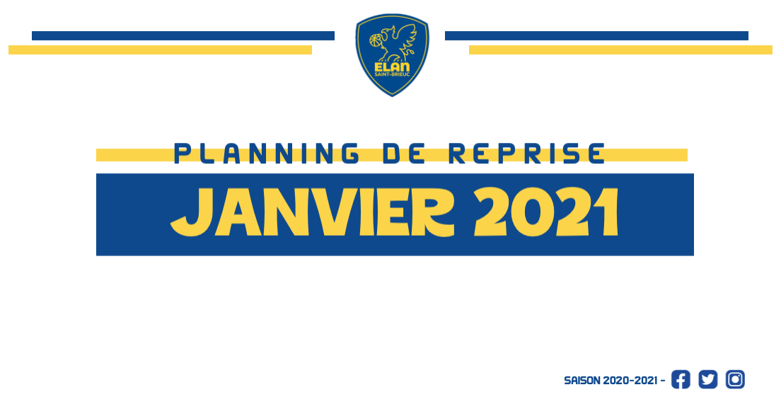 Planning de reprise - Janvier 2021