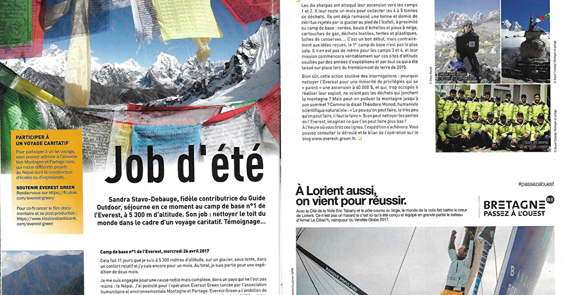 L'Equipe Mag, l'Everest en une du magazine du 20 mai