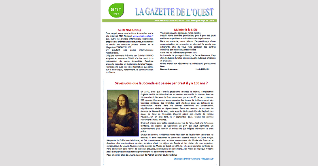 Pays de Loire/Bretagne : Gazette de l'Ouest N° 3 (mars 2021)