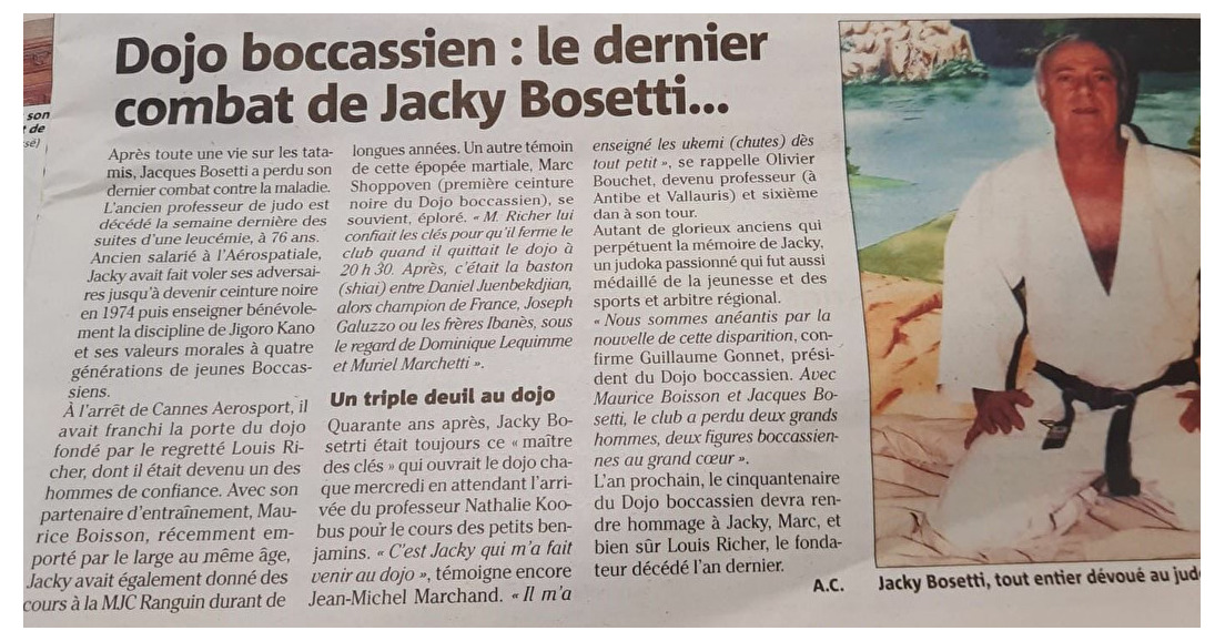 Le dernier combat de Jacky Bosetti