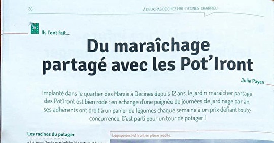 Presse - "Du maraîchage partagé avec les Pot'Iront", Agir à Lyon (mai 2021)