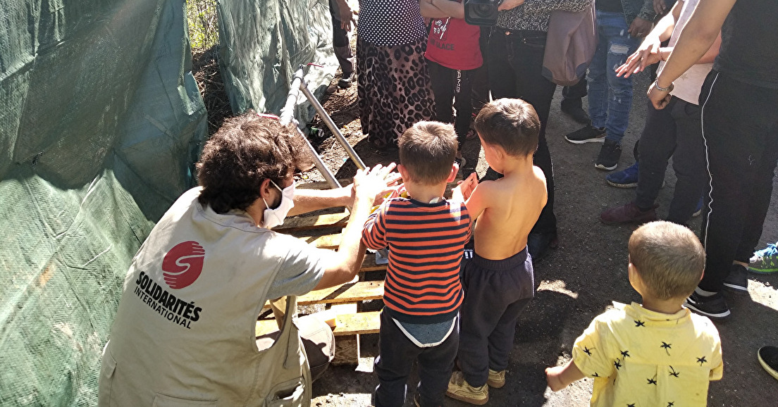 France - Hygiène améliorée dans des camps, avec Solidarités International