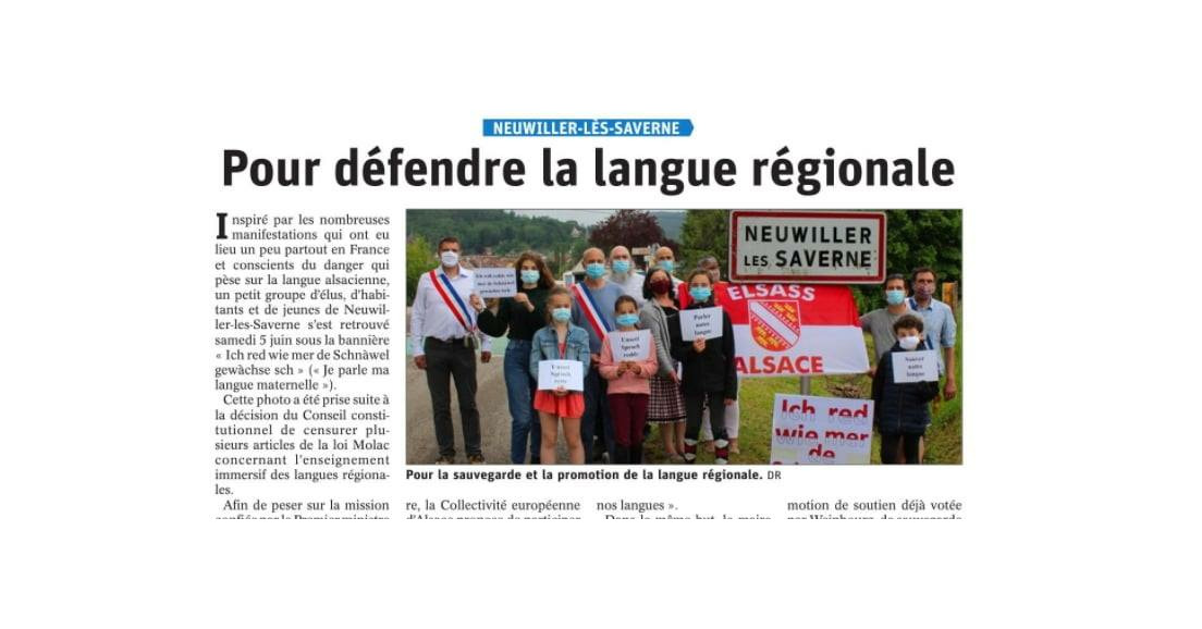 Pour défendre la langue régionale