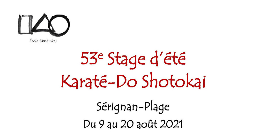 KARATÉ-DO : Stage d'été de Sérignan-Plage (9-20 août 2021)