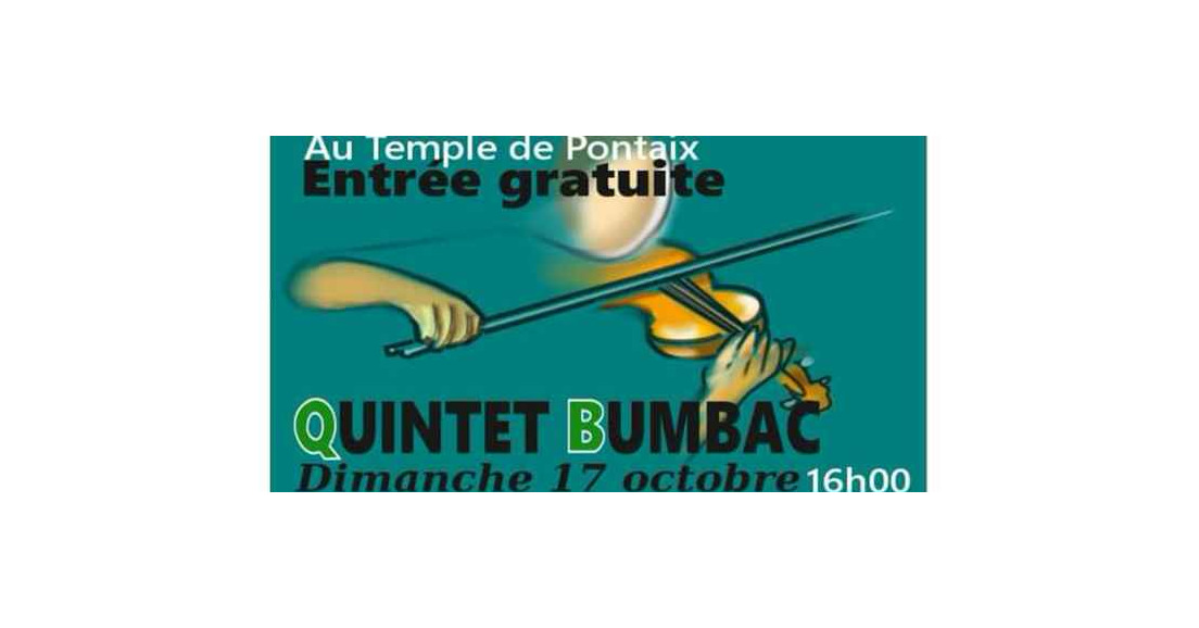 Le Quintet Bumbac au temple de Pontaix le 17 octobre à 16h00