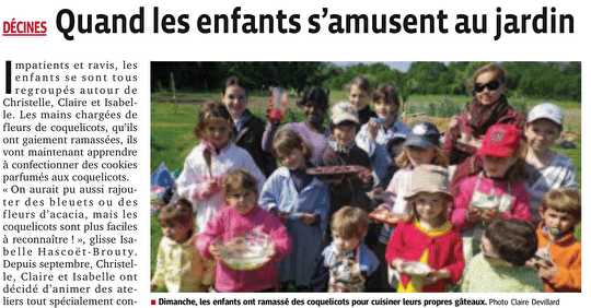 Presse - "Quand les enfants s'amusent au jardin", Le Progrès (mai 2012)