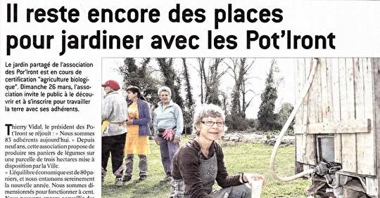 Presse - "Il reste encore des places pour jardiner", Le Progrès (mars 2017)