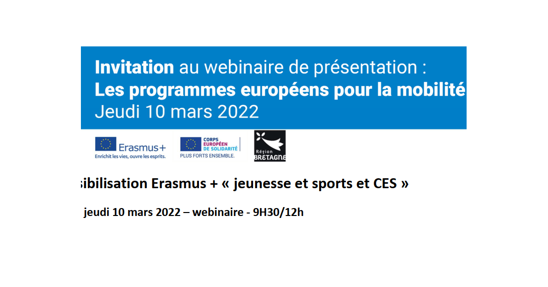 Webinaire nouveau Programme Jeunesse et sports et CES de l'UE