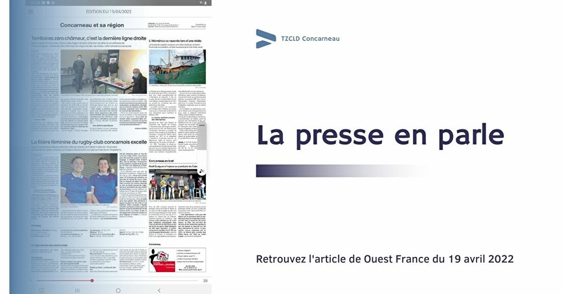La presse en parle : Ouest France du 19 avril 2022