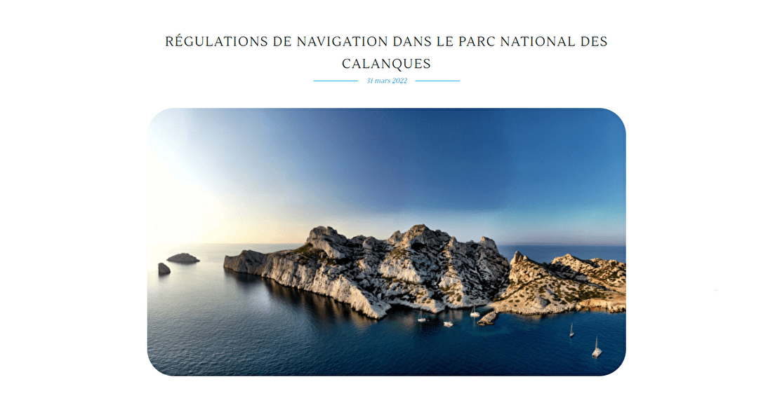 Régulations de navigation dans le Parc national des Calanques