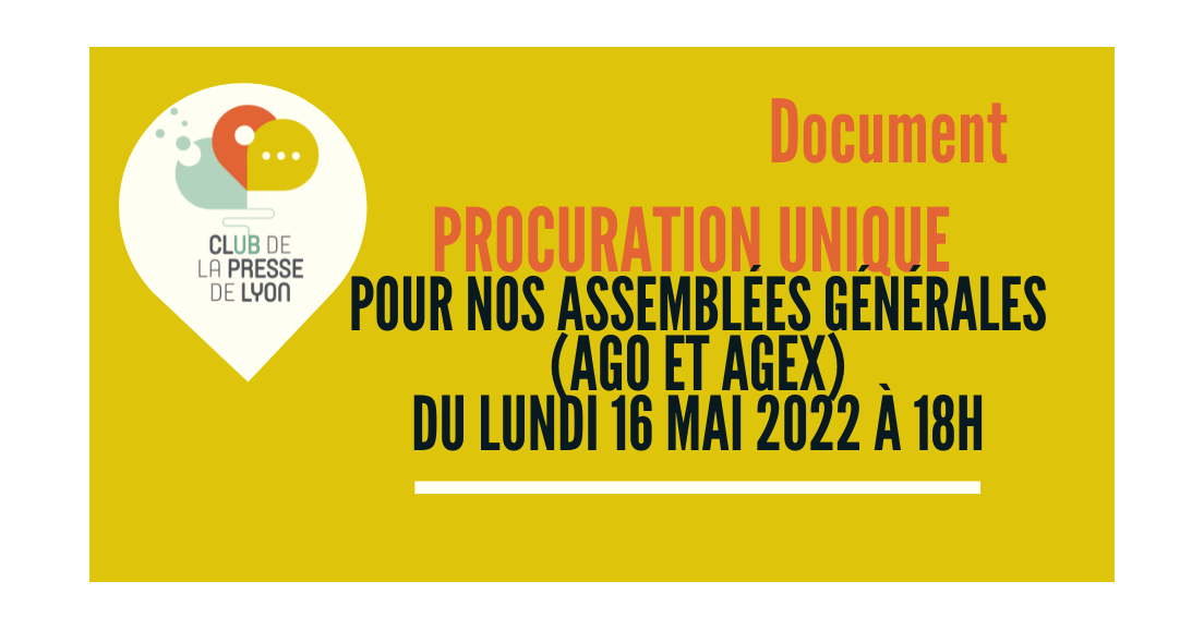 AG du 16 mai : Procuration 2022
