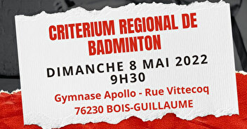 Dimanche 8 Mai 2022 : Tournoi Régional