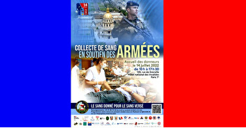 COLLECTE de sang pour nos militaires blessés - 14 Juillet à Paris
