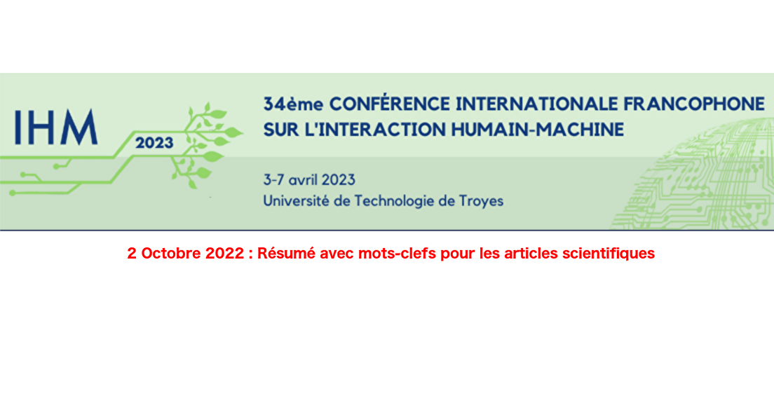 Conference IHM 2023 : articles scientifiques