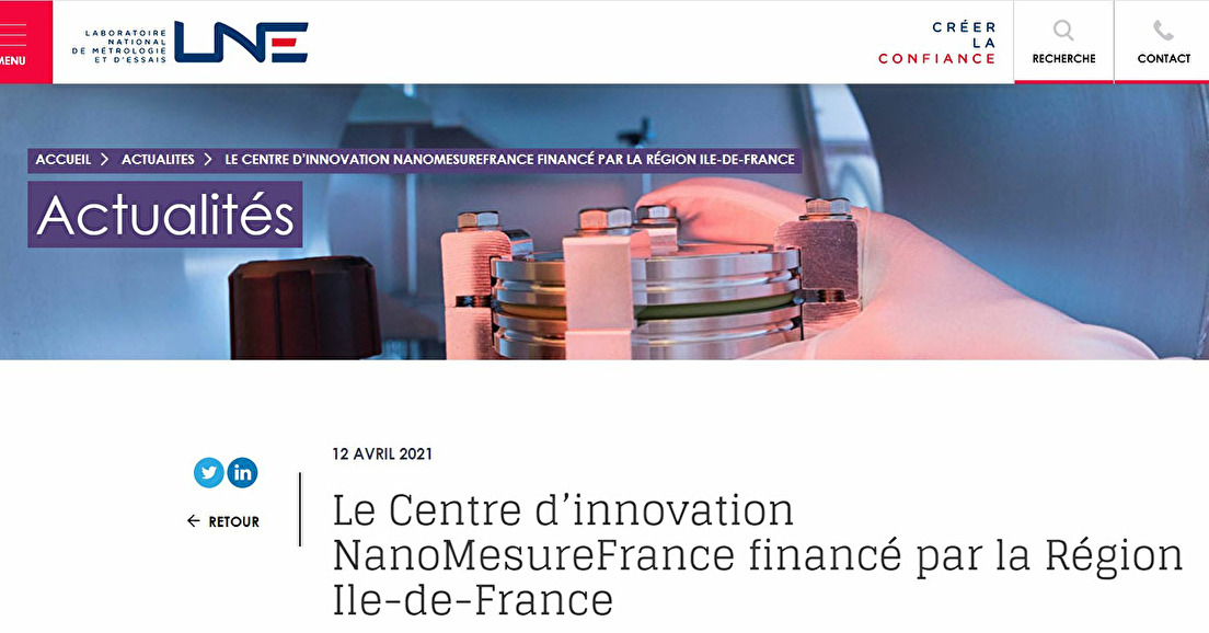 NanoMesureFrance financé par la Région Ile-de-France