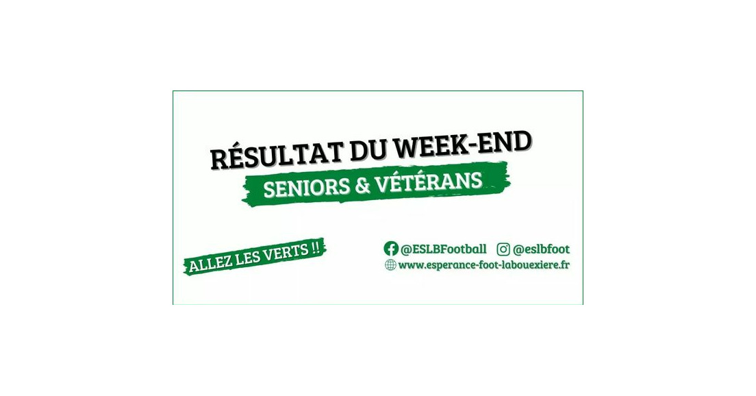 Résultats Seniors & Vétérans du Week-end
