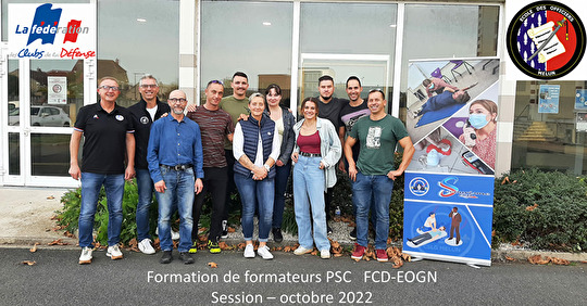 Formation de formateurs PSC, FCD, organisée sur le site de l'EOGN de MELUN.