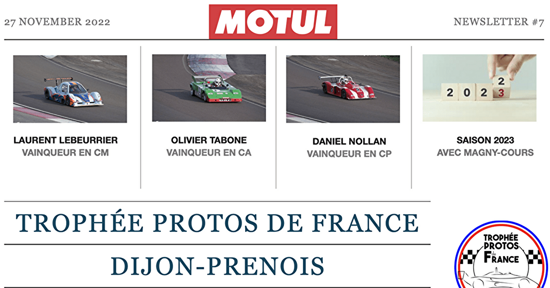Trophée Protos de France - Newsletter #7 - Dijon 2022