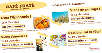 Planning Café Fraté - Janvier 2023