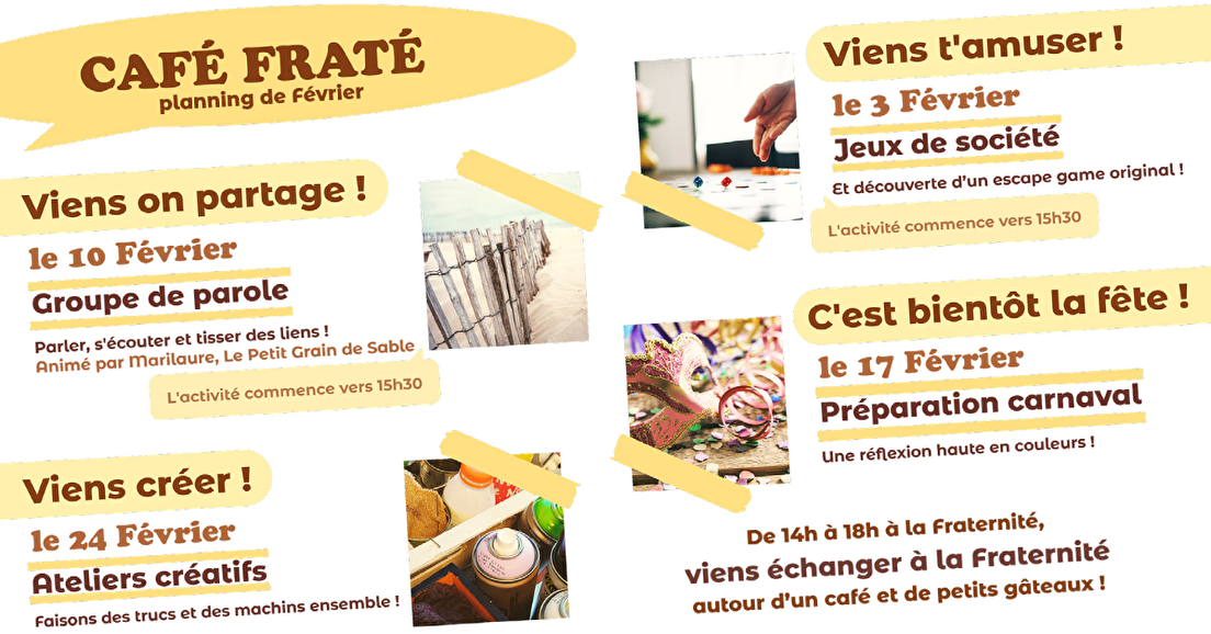 Planning Café Fraté - Février 2023