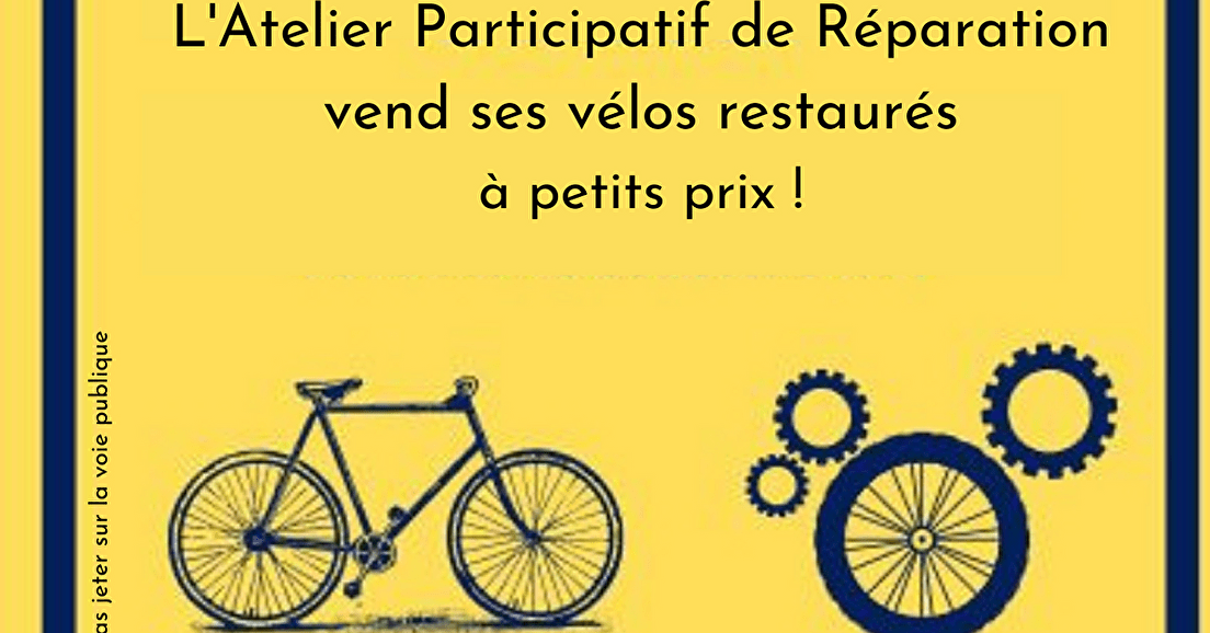 Samedi 04 février de 10h à 18h : vente de vélos