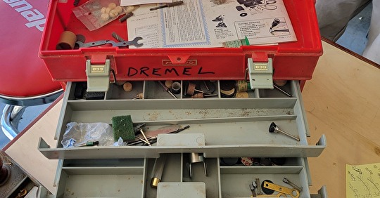 Tackle Box with Dremel Odds and Ends