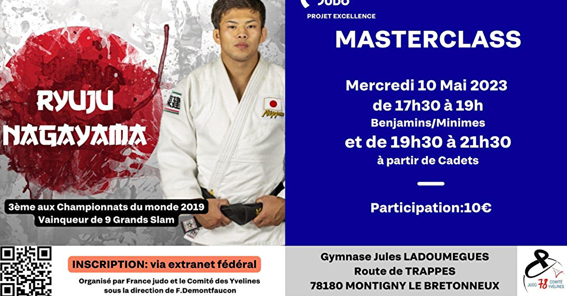 ASMB Judo : MASTERCLASS avec Ryuju NAGAYAMA le 10 Mai 2023 à Montigny-le-Bx
