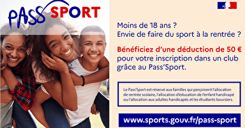 Pass'Sport : 50€ de réduction sur votre cotisation