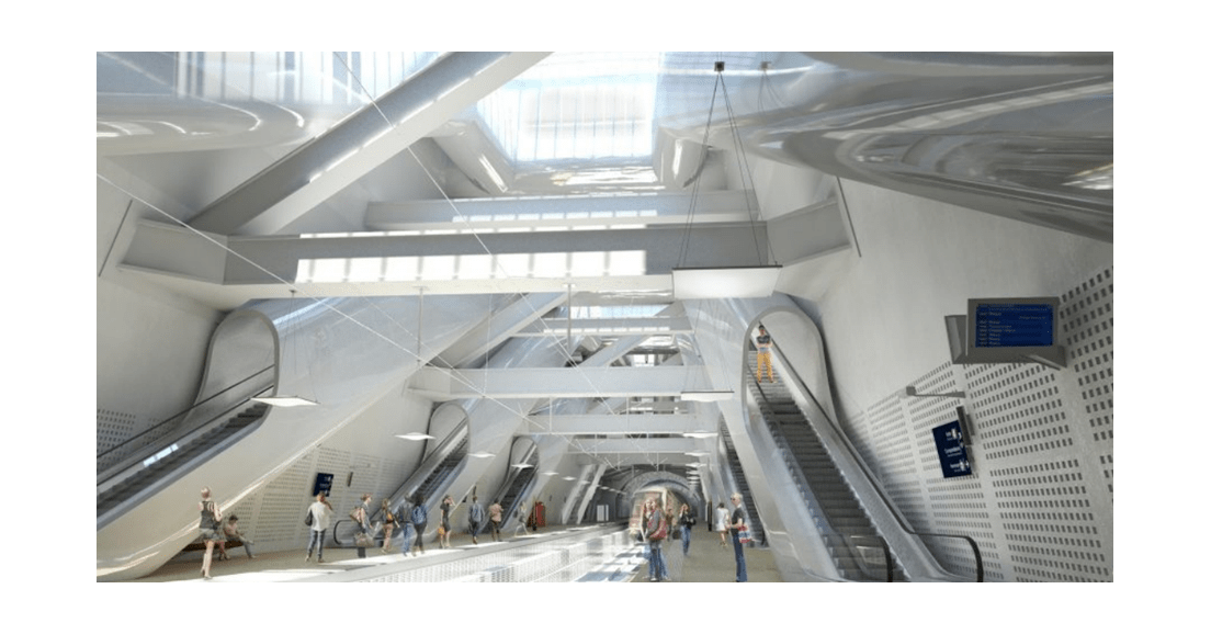 Visite technique de la future gare de la Porte Maillot sur EOLE