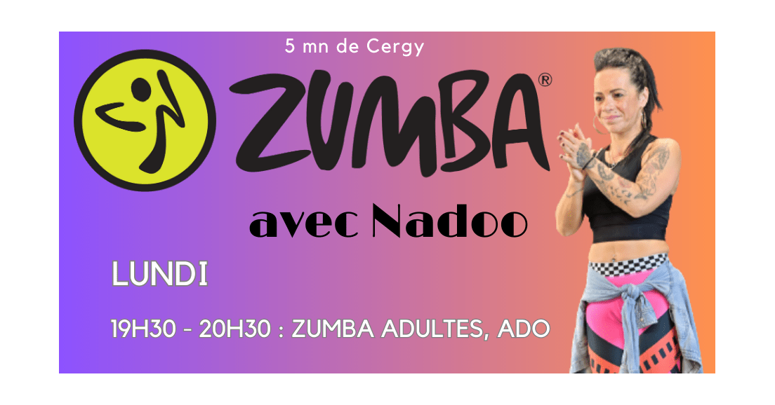 Cours de Zumba les lundis 19h30 avec Nadoo