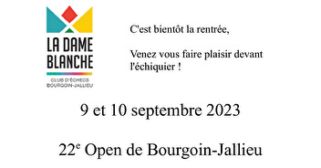 Open de Bourgoin-Jallieu 2023 - Annonce