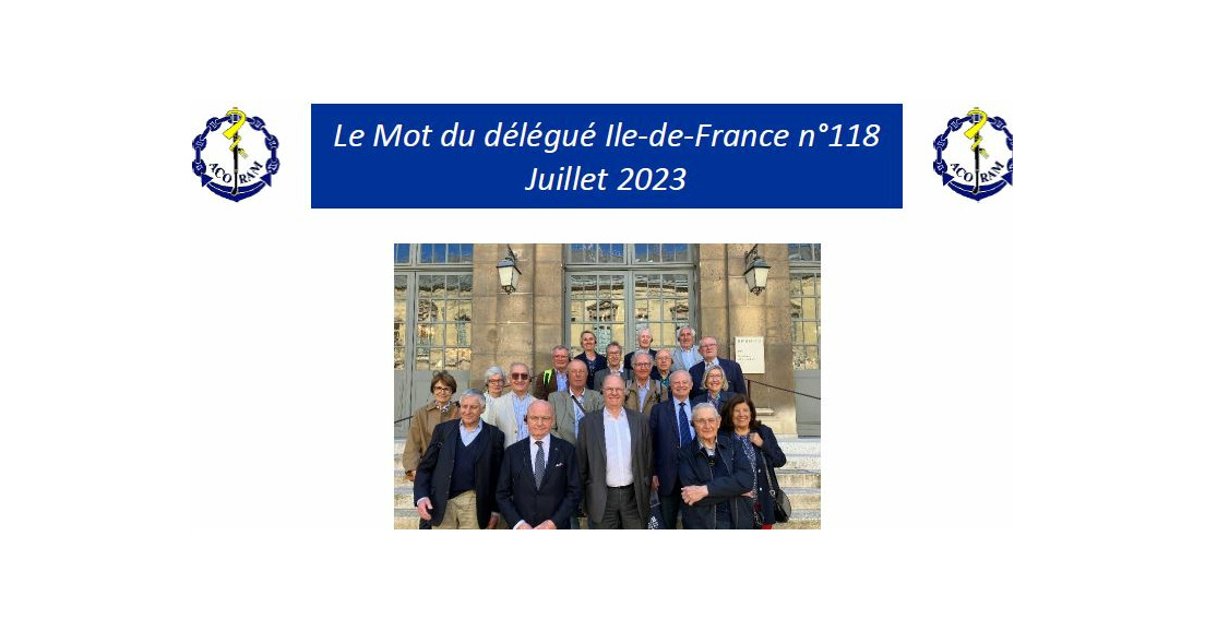 Le Mot du délégué Ile-de-France n°118