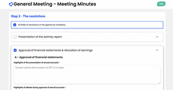 Your General Meeting Minutes, ready in minutes!