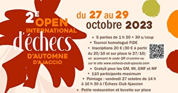 Open International d'Ajaccio - 27,28 et 29 octobre 2023