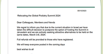 URGENT FIP: Relocalisation du Global Podiatry Summit 3-6 mars 2024.