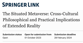 CFP:Cross-cultural impacts of XR (Topical Collection with Digital Society)