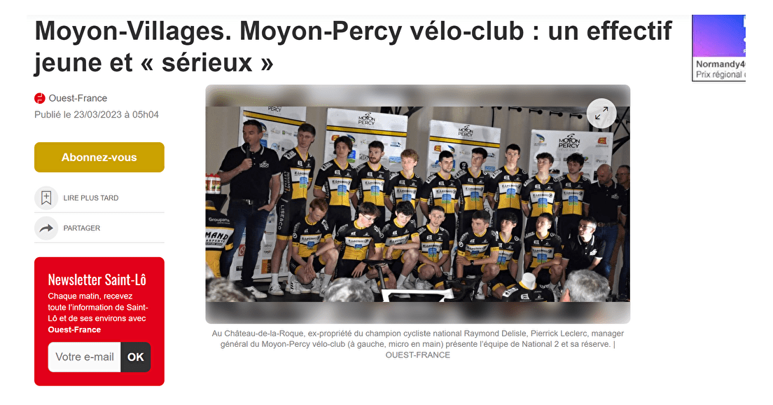 Moyon-Percy vélo-club : un effectif jeune et « sérieux »