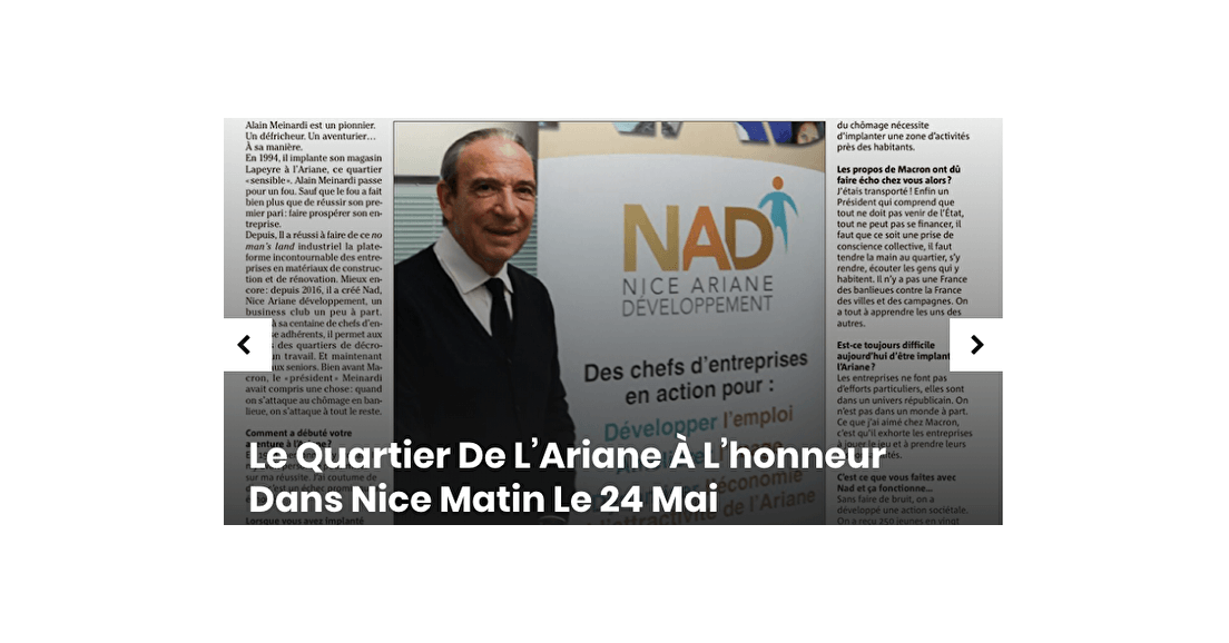 Interview de notre Président, Alain MEINARDI le 24 Mai dernier.