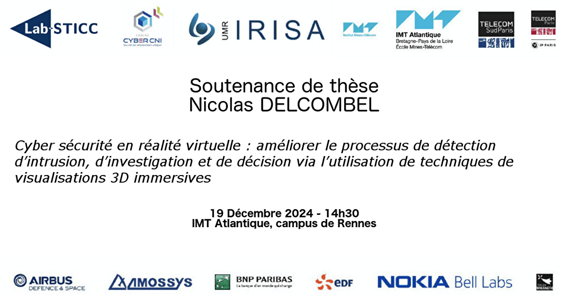 Soutenance de thèse N.Delcombel: Cybersécurité & RV (19-12-23 Rennes)