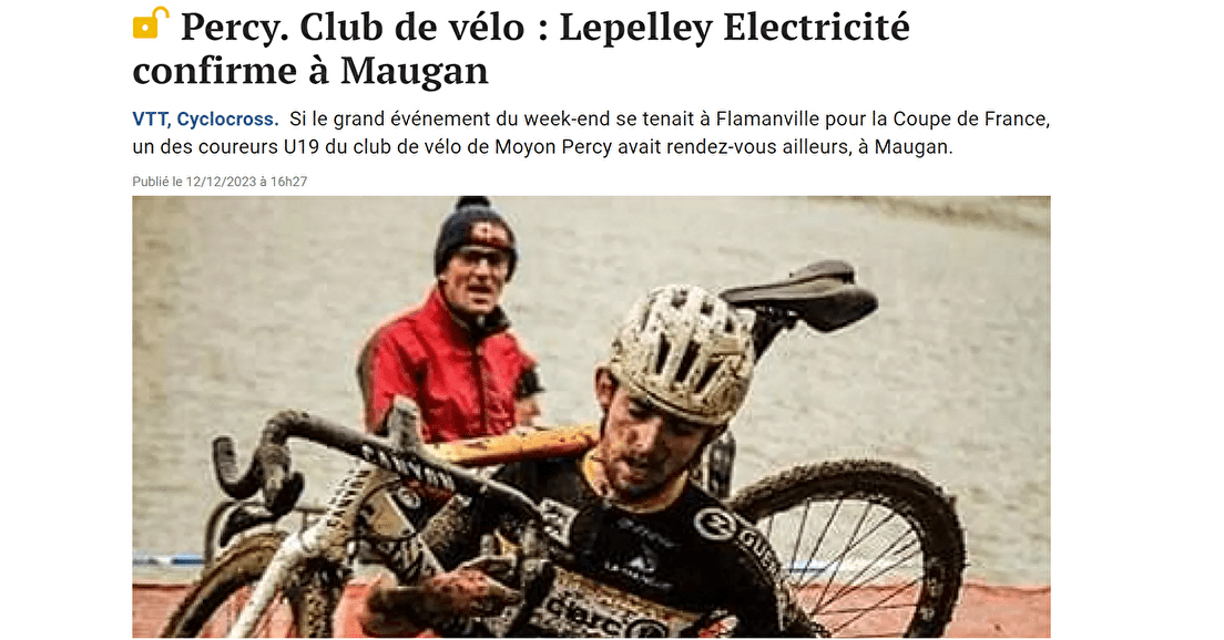 Club de vélo : Lepelley Electricité confirme à Maugan