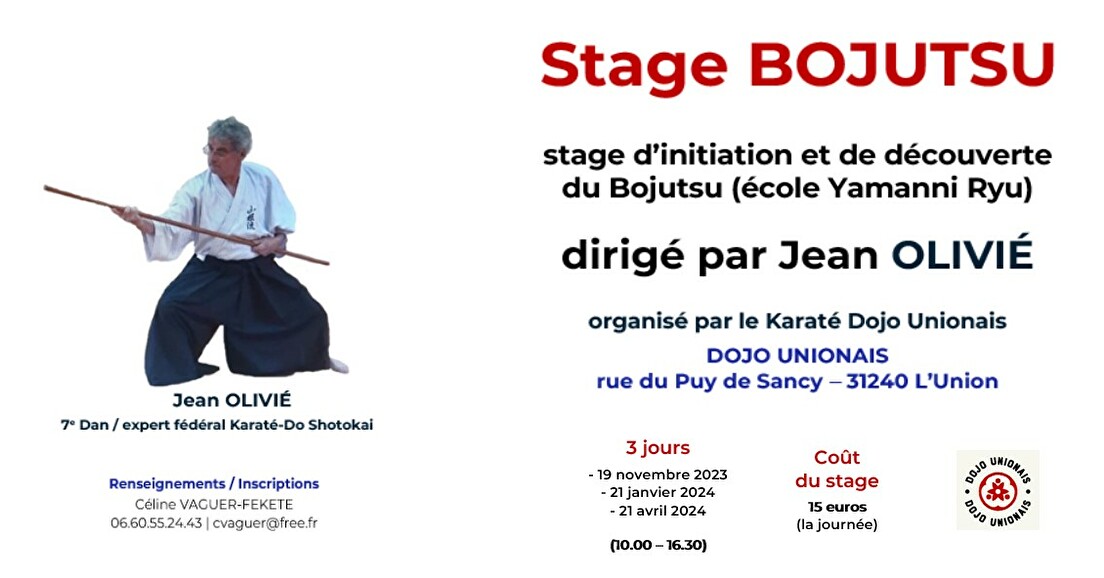 BOJUTSU - stage d'initiation & de découverte (21 janvier)