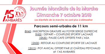 JOURNÉE MONDIALE DE LA MARCHE - 7.10.18
